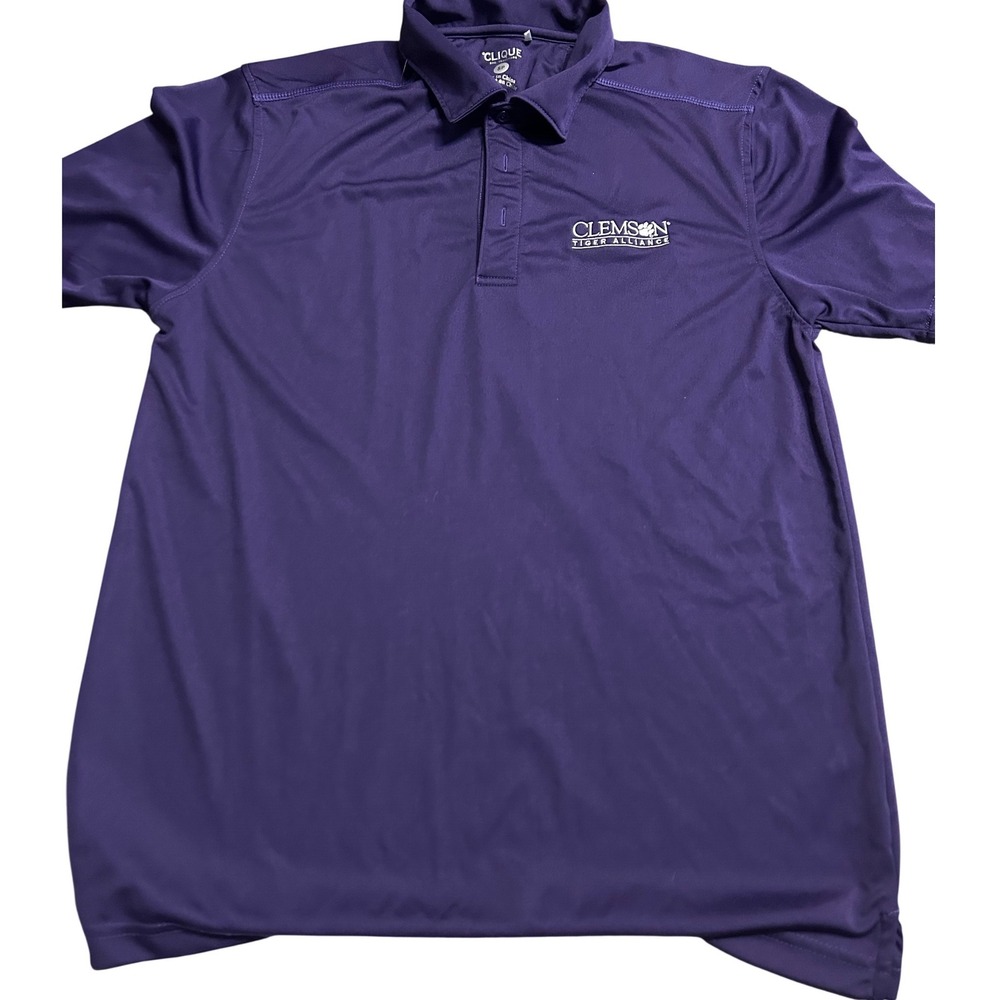 Clemson University Tiger‎ Alliance Polo Shirt Purple Clique Size Small